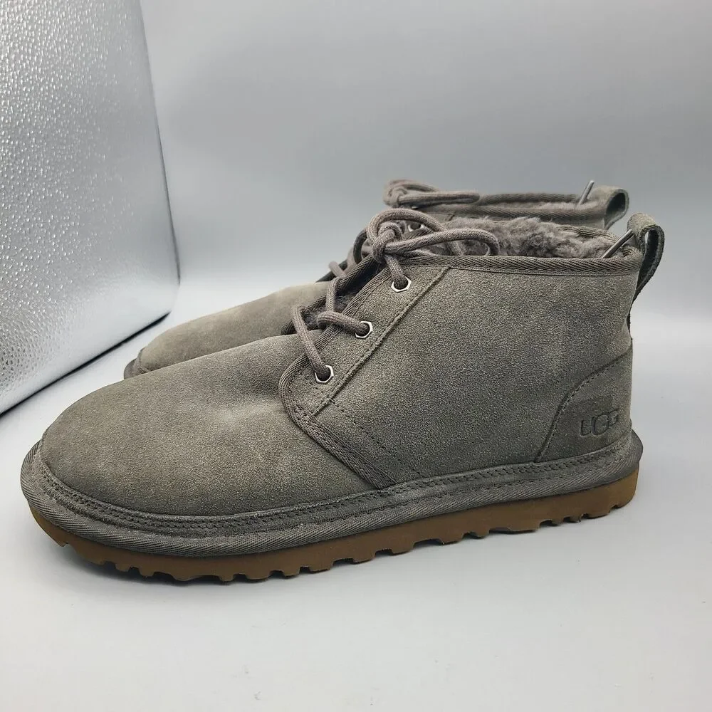 UGG Women's winter boots Neumel Lace Up  Grey suede shearling ankle sz 10 41 new